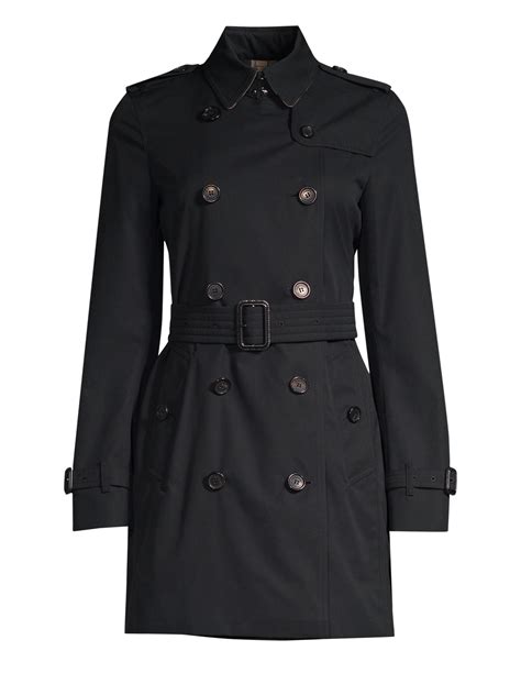 burberry london kensington mid-length black trench coat|Burberry kensington cashmere trench coat.